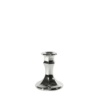 Celestia Candlestick- Electroplate Silver Glass H10cm