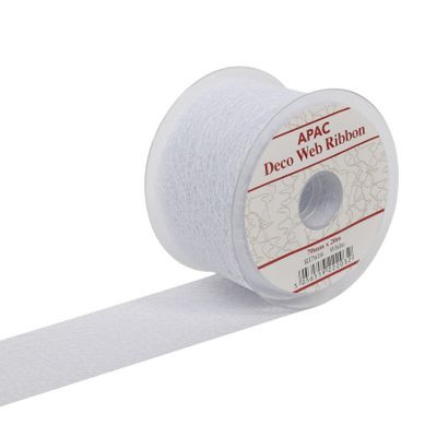 70mm x 20m White Deco Web Ribbon (6/72)