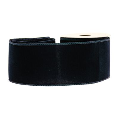 Black Velvet Ribbon With Wire Edge 63mm x 10yd