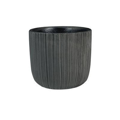 Vogue Black Linear Pot - H15.5cm