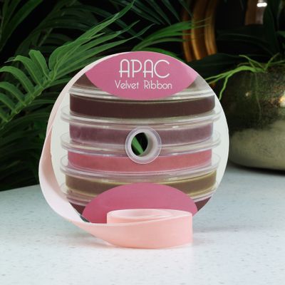 Baby Pink Velvet Ribbon 15mm x 20m