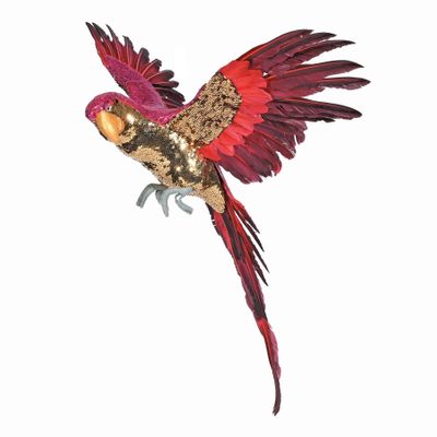 Pink with Gold Sequins Large Macaw L80cm