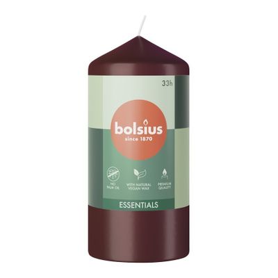 Bolsius Essentials Pillar Candle - 120x58mm - Velvet Red