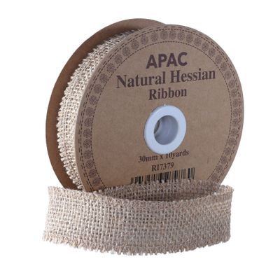 30mm x 10yds Natural Hessian 