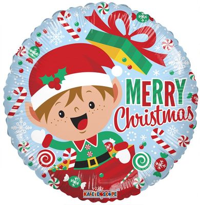 Merry Christmas Elf Balloon - 18 Inch