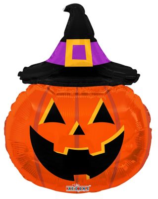 Pumpkin with Hat Balloon - 36 Inch