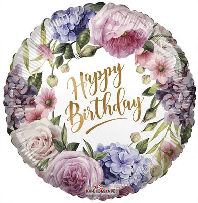 Birthday Floral Balloon - 18 Inch