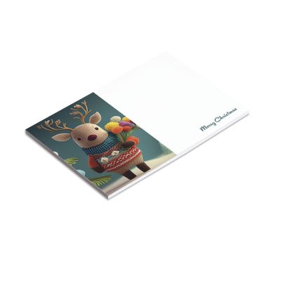 Large Card - Cute Reindeer - Merry Christmas - Pk6