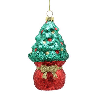 Sparkly Christmas Tree Ornament - 10cm