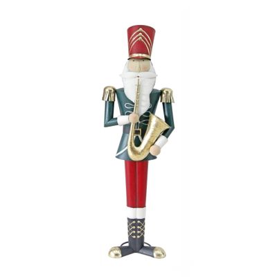 Christmas Metal Soldier Playing Horn - 102cm