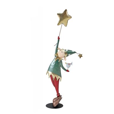 Christmas Metal Elf with Star - 89cm