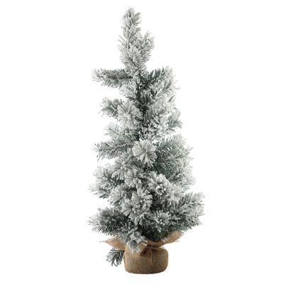 Snowy Christmas Tree in Hessian Sack - 75cm