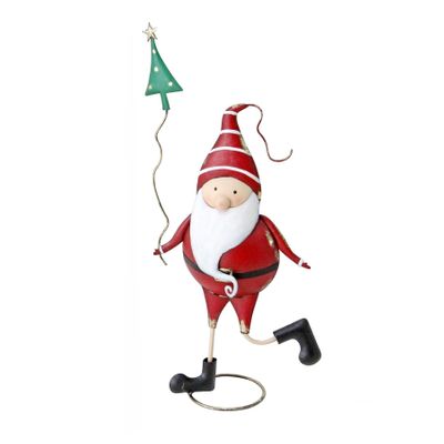 Christmas Metal Santa with Tree - 68cm