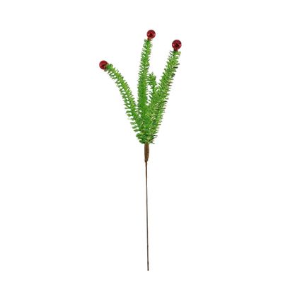 I Stole Christmas Pine Spray - Metallic Green - 47cm