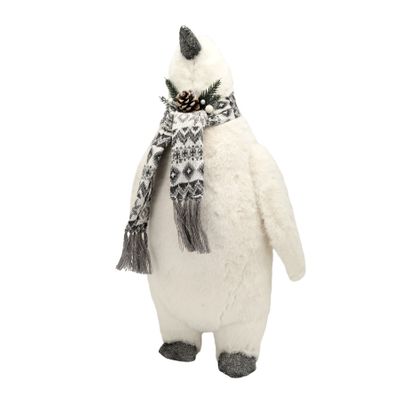 White Penguin with Christmas Scarf - H56cm
