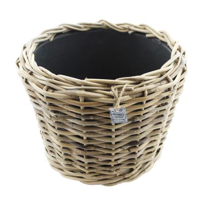 Drypot Split Rattan Basket - Grey Dia 36cm x H28cm                              