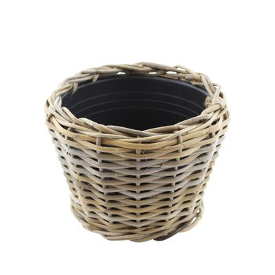 Drypot Split Rattan Basket - Grey - Dia 33cm x H24cm                            