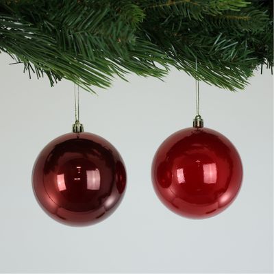 Pearlised Red Baubles (10cm) (4 Pieces)