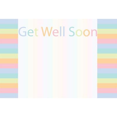 Get Well Soon - Yellow Pastel Stripes  x50 (12)