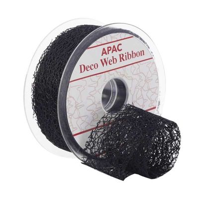 38mm x 20m Black Deco Web Ribbon (6/72)