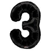 Black 3 Number Balloon (34 Inch)
