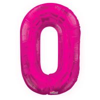 Magenta 0 Number Balloon (34 Inch)