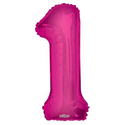 Magenta 1 Number Balloon (34 Inch)