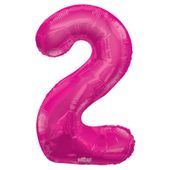 Magenta 2 Number Balloon (34 Inch)