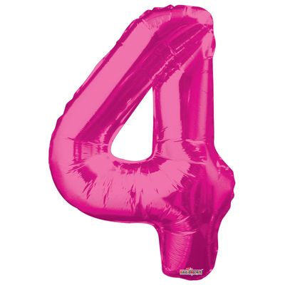 Magenta 4 Number Balloon (34 Inch)