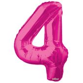 Magenta 4 Number Balloon (34 Inch)