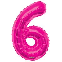 Magenta 6 Number Balloon (34 Inch)