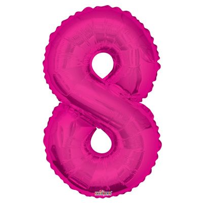 Magenta 8 Number Balloon (34 Inch)