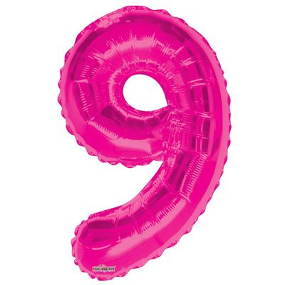 Magenta 9 Number Balloon (34 Inch)