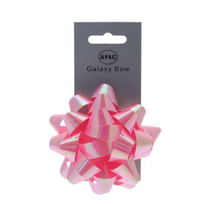 Iridescent Pink Galaxy Bow on Header