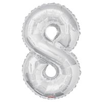 Silver 8 number Balloon