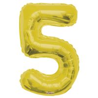 Gold 5 Number Balloon