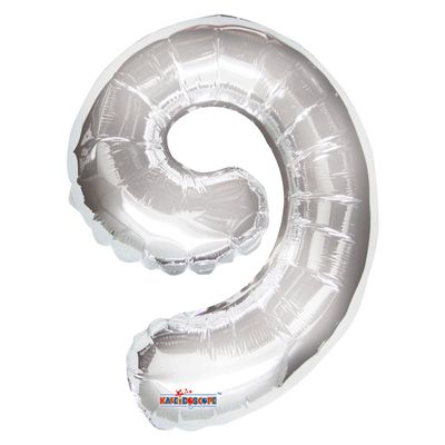 Silver 9 Number Balloon (14 Inch)