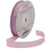 Baby Pink Gingham Ribbon (15mm x 20m)