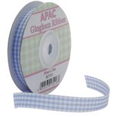 Light Blue Gingham Ribbon (15mm x 20m)