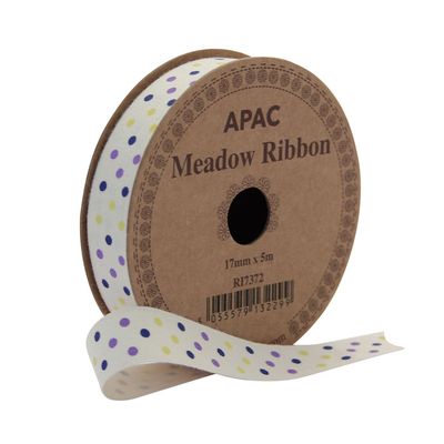 Meadow Ribbon Lilac, Navy & Yellow (17mm x 5m)