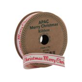 Merry Christmas Red Ribbon (15mm x 5m)