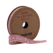 Its a Girl Pink Ribbon (15mm x 5m)