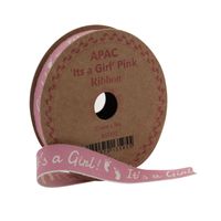 Its a Girl Pink Ribbon (15mm x 5m)