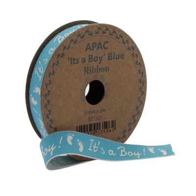 Its a Boy Blue Ribbon (15mm x 5m)