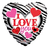 I Love You Zebra Pattern (18inch)