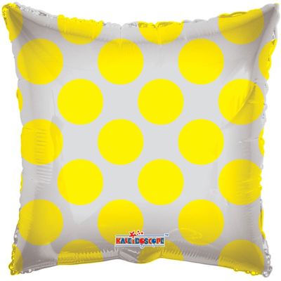 Solid with Yellow Circles Clear View Pillow Balloon(18inch)