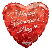 Happy Valentines Day Hearts Clear View (18inch)