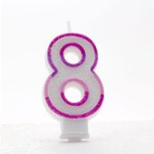 Pink 8 Candle (Pack of 6)