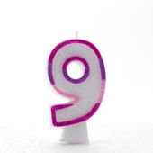 Pink 9 Candle (Pack of 6)