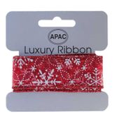 Red with White Snowflakes Christmas Ribbon (30mm x 2m)